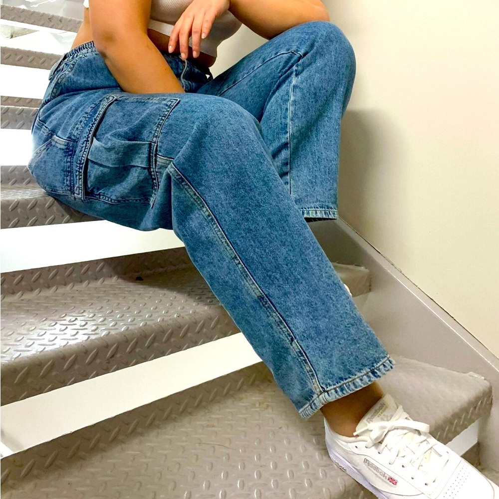 Hi-rise cargo jeans, girls / teen